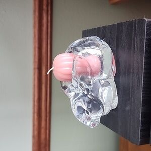 Glass Easter Bunny votive candle holder